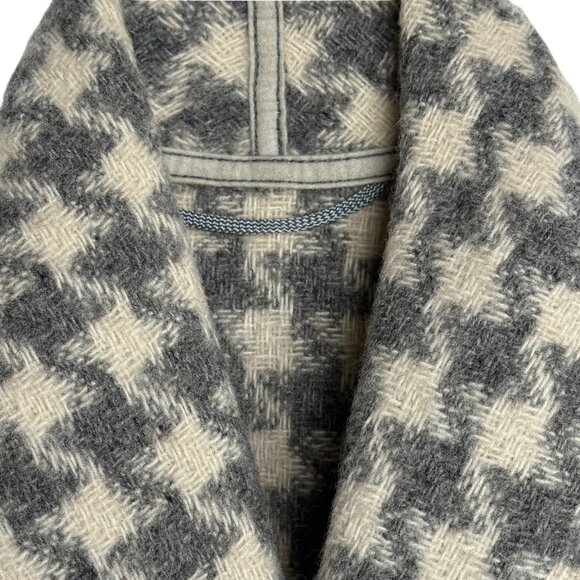 VNT WEILL PARIS HOUNDSTOOTH 100% WOOL COAT GRAY DOLMAN SLEEVE CHIC LARGE/XL - Picture 5 of 11